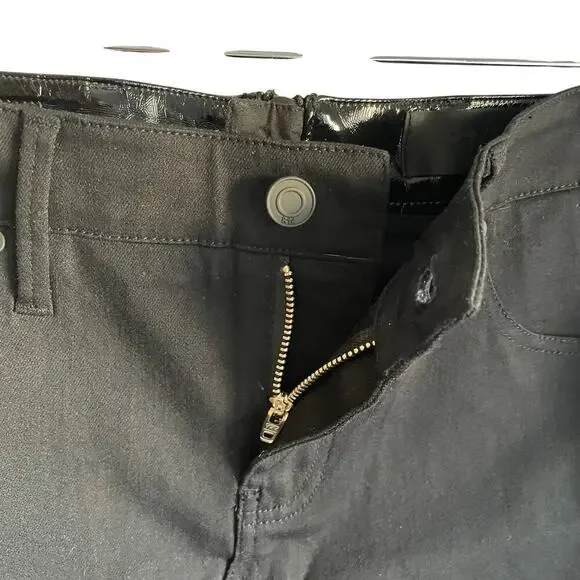 RtA Black Simone Faux Leather Denim Double Sided Mini Skirt Punk Going Out sz 2 - Picture 8 of 8